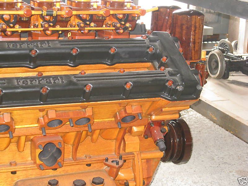 Illustration for article titled Amazing Hand-Built Wooden Ferrari Engine On eBay
